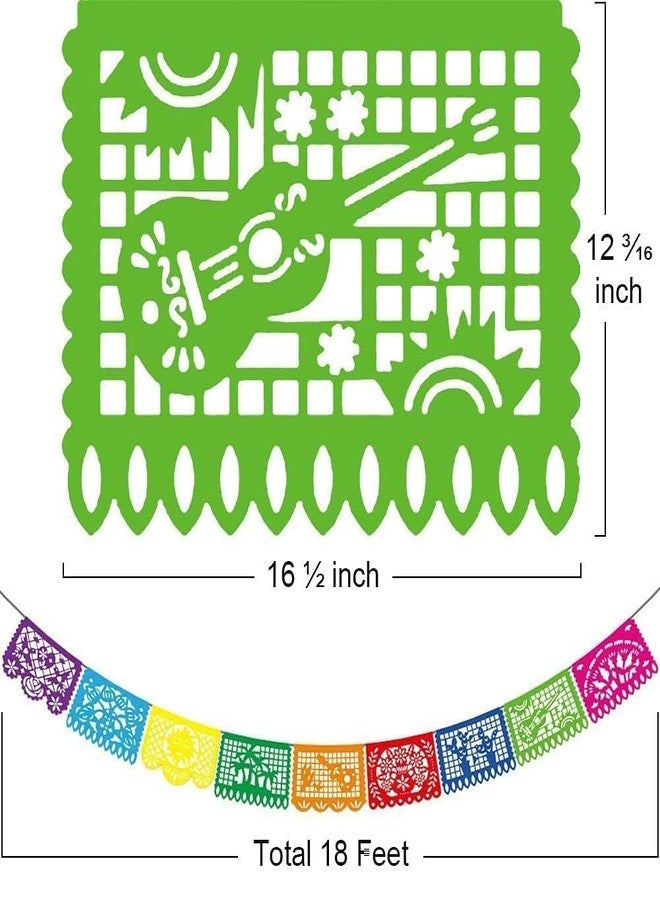 Asoulin 5PCS Mexican Party Decorations, 90FT Plastic Papel Picado Banner, Fiesta Party Decoration, Dia De Los Muertos, Day of The Dead Decorations, Cinco De Mayo Decor, Mexico Birthday Party Supplies - Image 2
